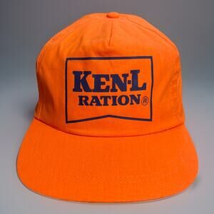 Vintage 80s Ken-L Ration Dog Food Trucker Snapback Hat Cap